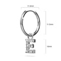 Solid 925 Sterling Silver Octavia Alphabet Letter Zircon Huggie Earrings Silver - 20