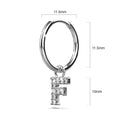 Solid 925 Sterling Silver Octavia Alphabet Letter Zircon Huggie Earrings Silver - 24
