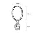 Solid 925 Sterling Silver Octavia Alphabet Letter Zircon Huggie Earrings Silver - 28
