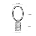 Solid 925 Sterling Silver Octavia Alphabet Letter Zircon Huggie Earrings Silver - 32