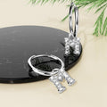 Solid 925 Sterling Silver Octavia Alphabet Letter Zircon Huggie Earrings Silver - 53