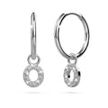 Solid 925 Sterling Silver Octavia Alphabet Letter Zircon Huggie Earrings Silver - 58