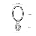 Solid 925 Sterling Silver Octavia Alphabet Letter Zircon Huggie Earrings Silver - 60