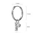 Solid 925 Sterling Silver Octavia Alphabet Letter Zircon Huggie Earrings Silver - 64
