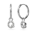 Solid 925 Sterling Silver Octavia Alphabet Letter Zircon Huggie Earrings Silver - 66