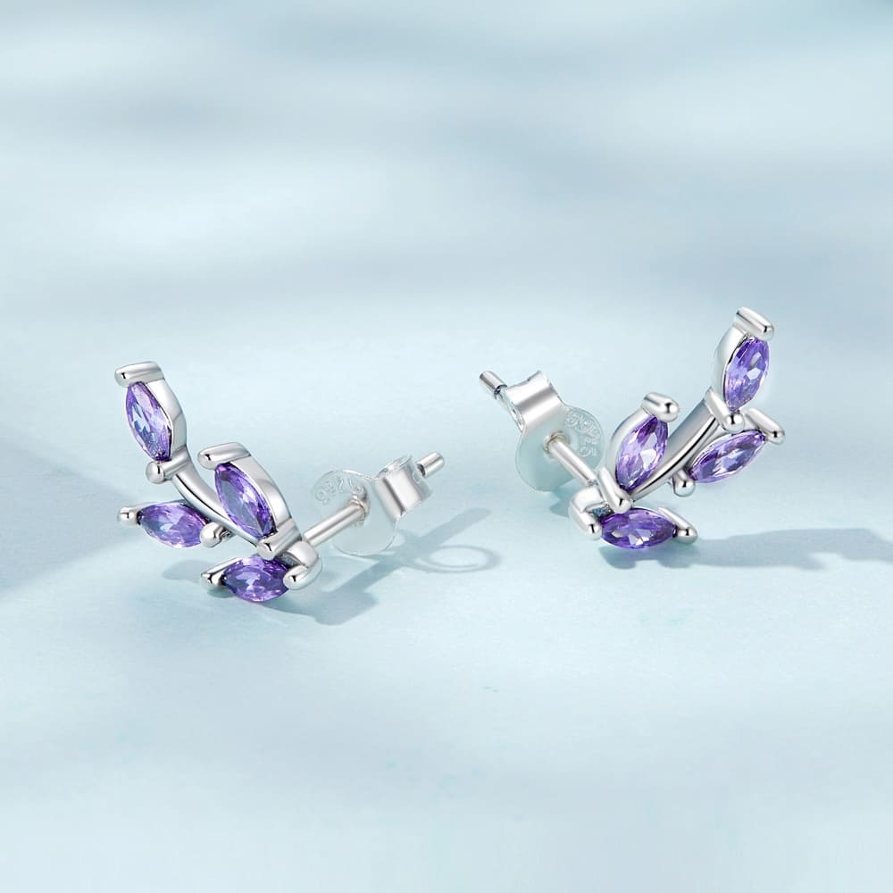 Purple and 2024 silver earrings