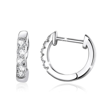 Solid 925 Signature Silver Risma Huggie Earrings