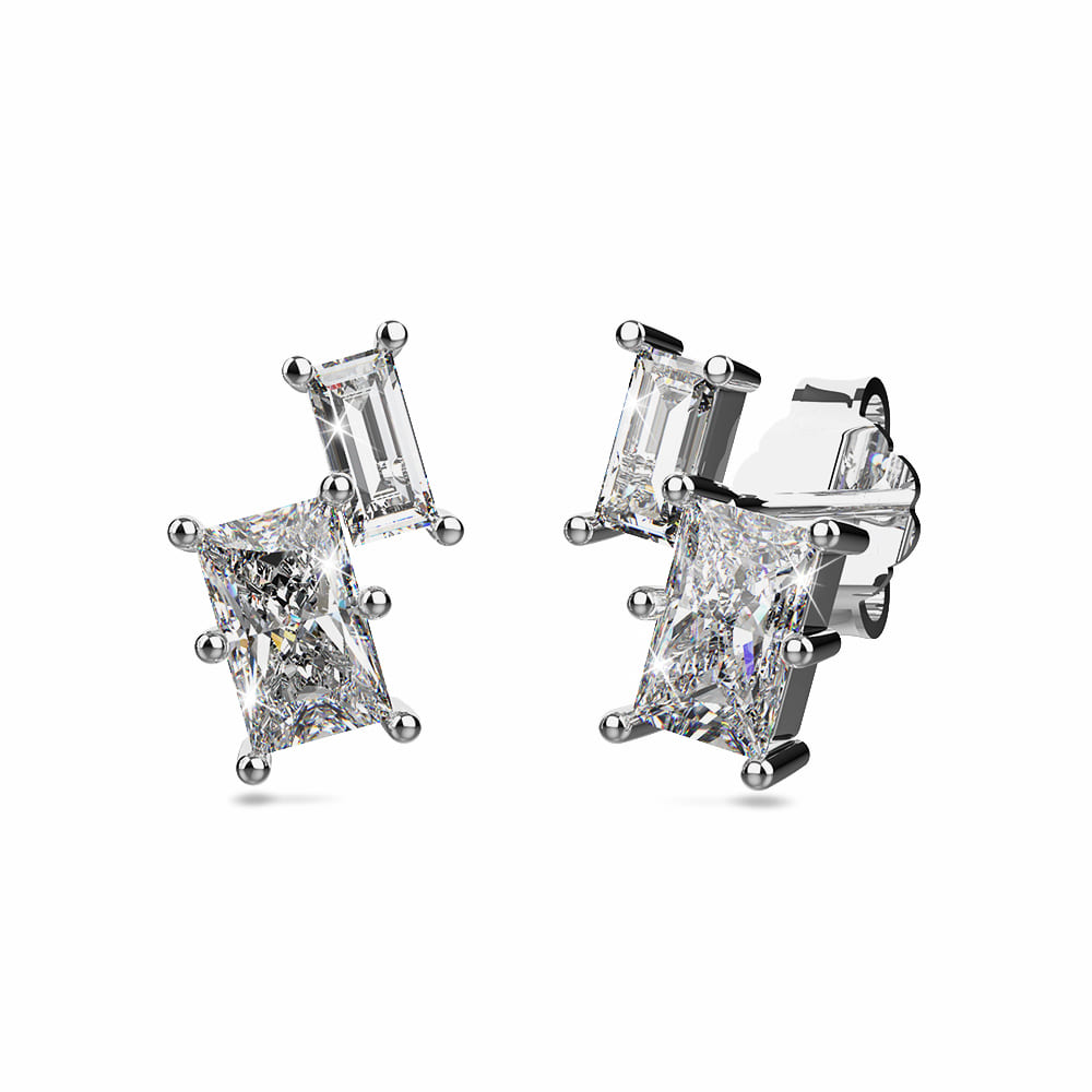 Solid 925 Signature Silver Stellar Stud Earrings 1