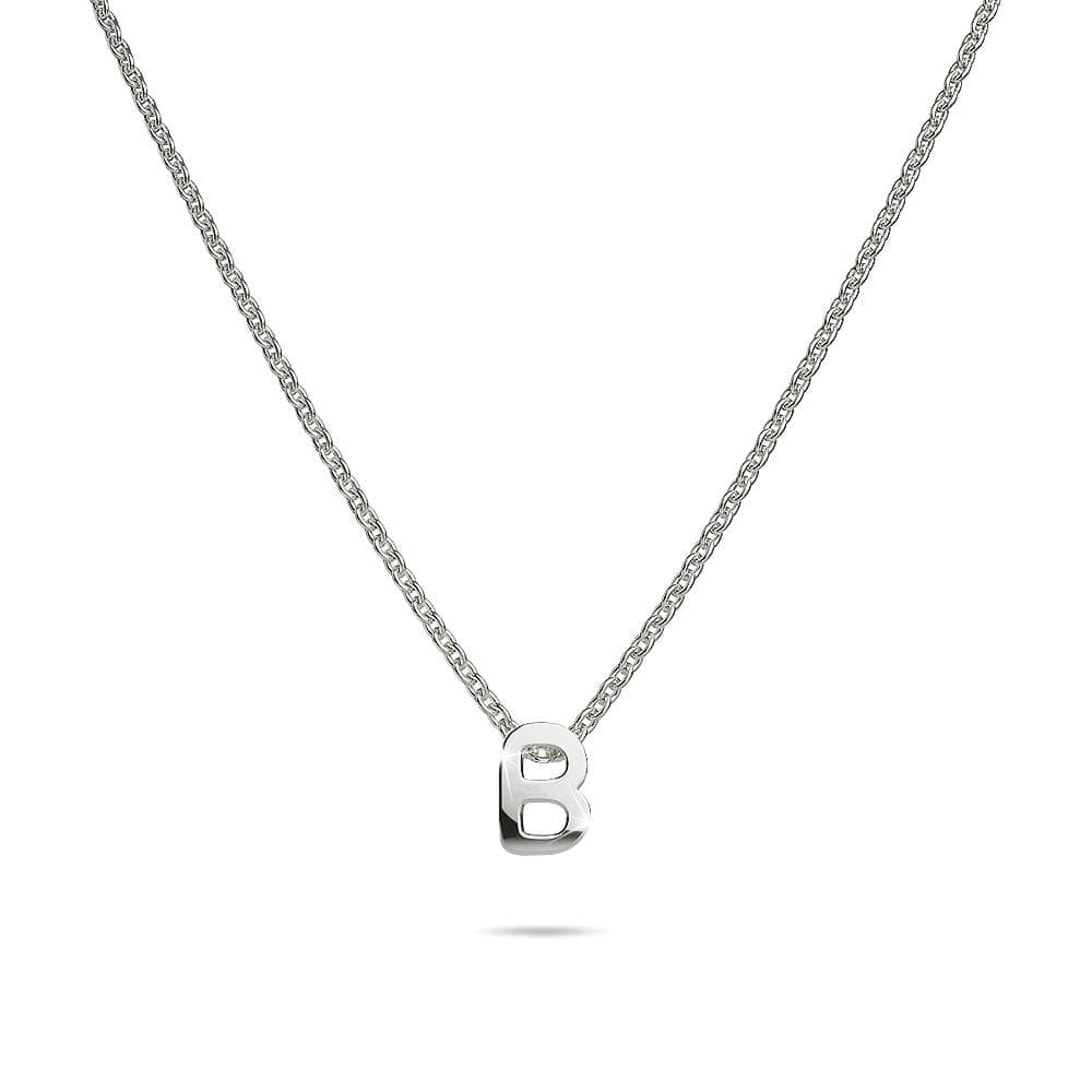 Solid 925 Sterling Silver Initial Alphabet Letter Necklace - 6