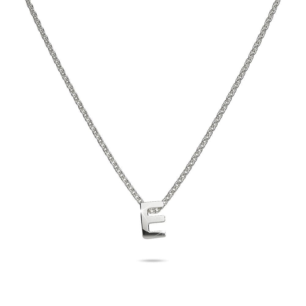 Solid 925 Sterling Silver Initial Alphabet Letter Necklace - 18