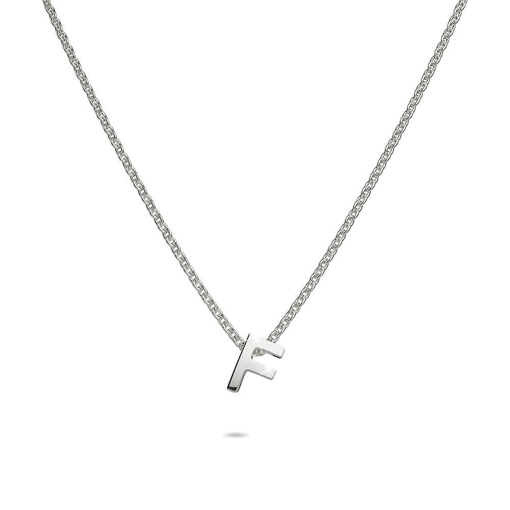 Solid 925 Sterling Silver Initial Alphabet Letter Necklace - 22