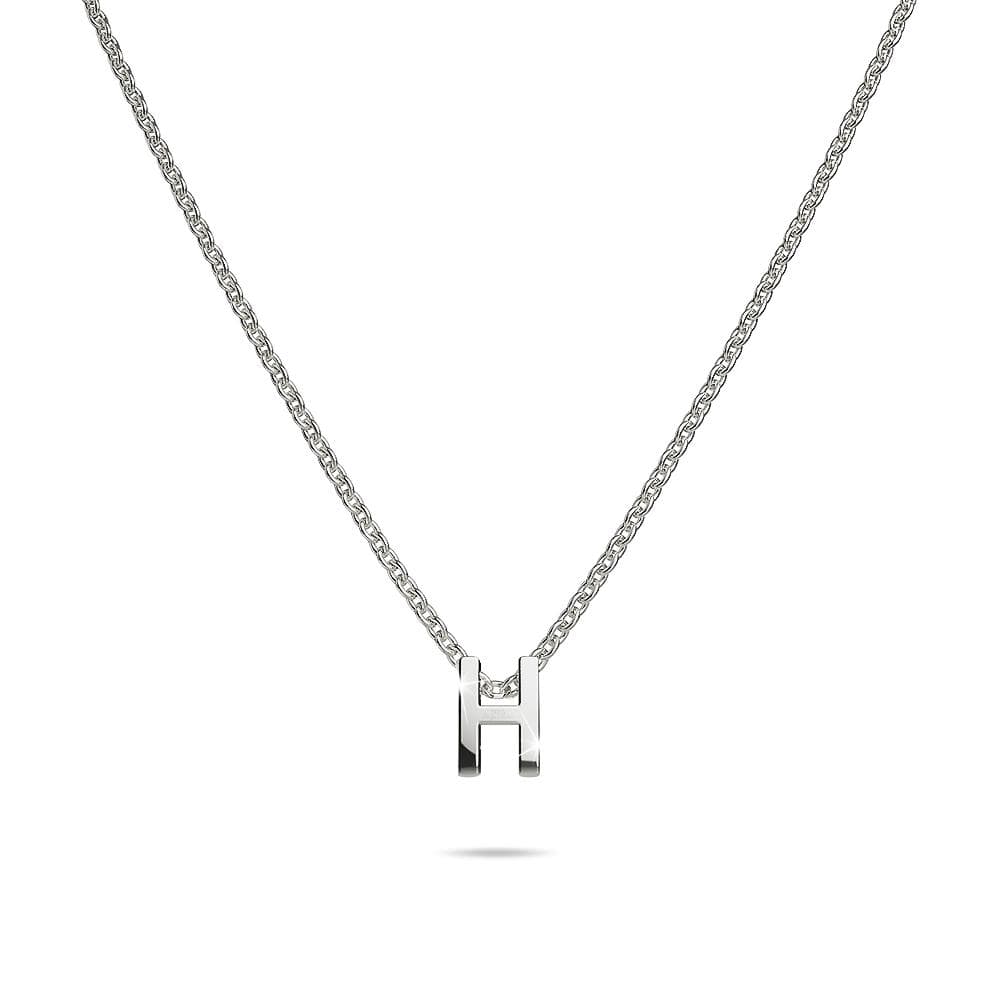 Solid 925 Sterling Silver Initial Alphabet Letter Necklace - 30