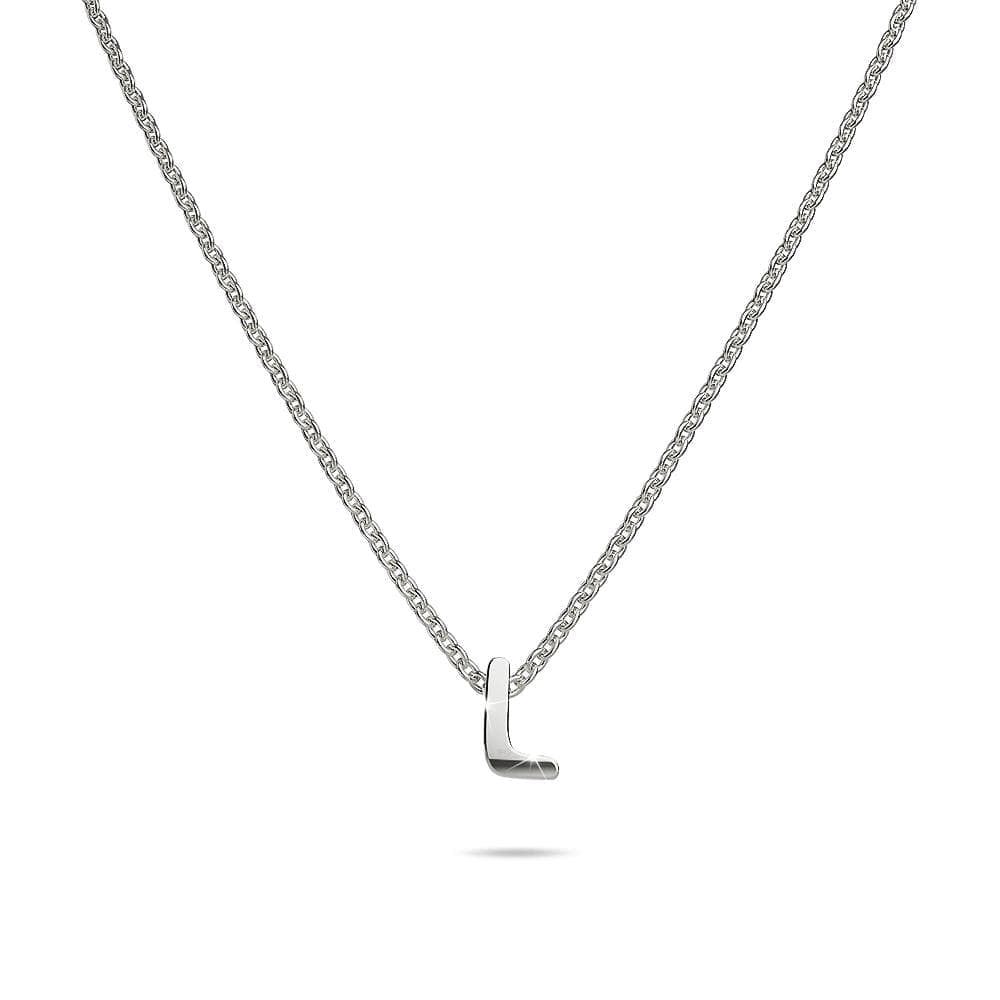 Solid 925 Sterling Silver Initial Alphabet Letter Necklace - 46