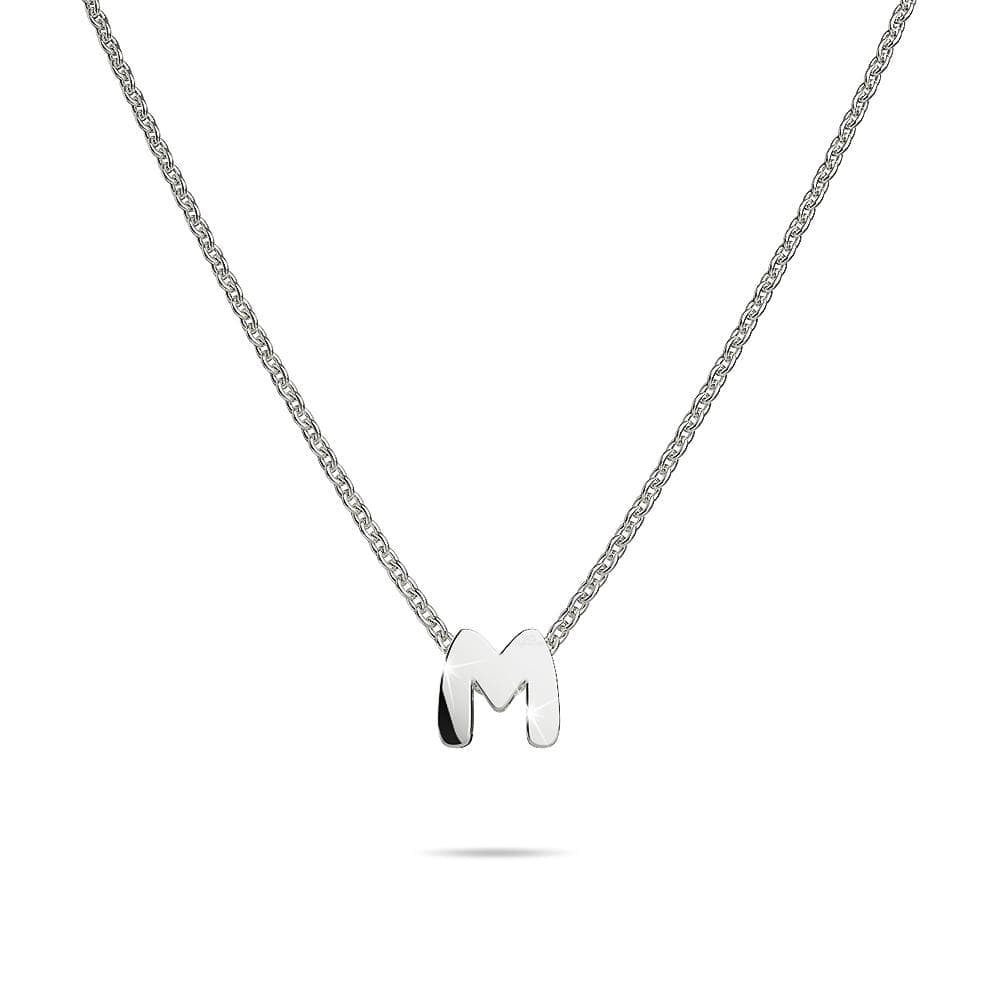 Solid 925 Sterling Silver Initial Alphabet Letter Necklace - 50