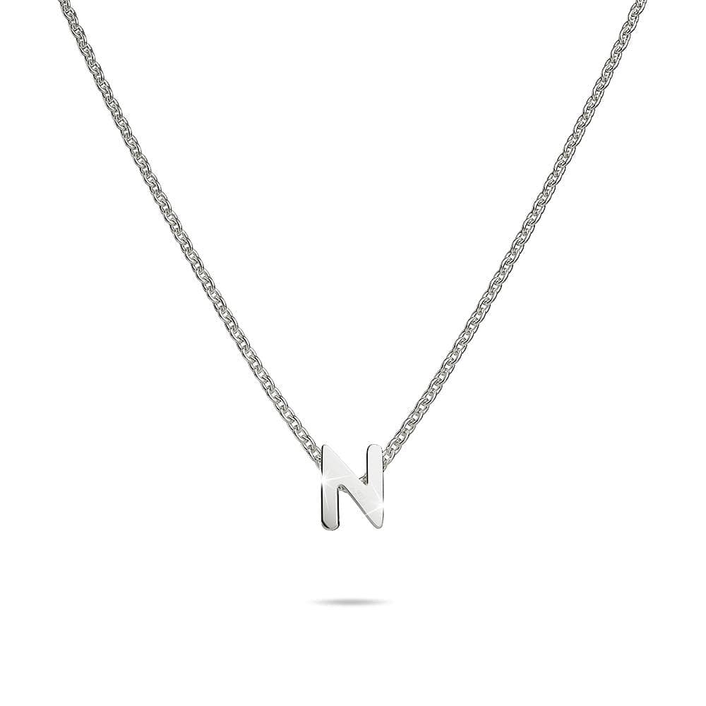 Solid 925 Sterling Silver Initial Alphabet Letter Necklace - 54