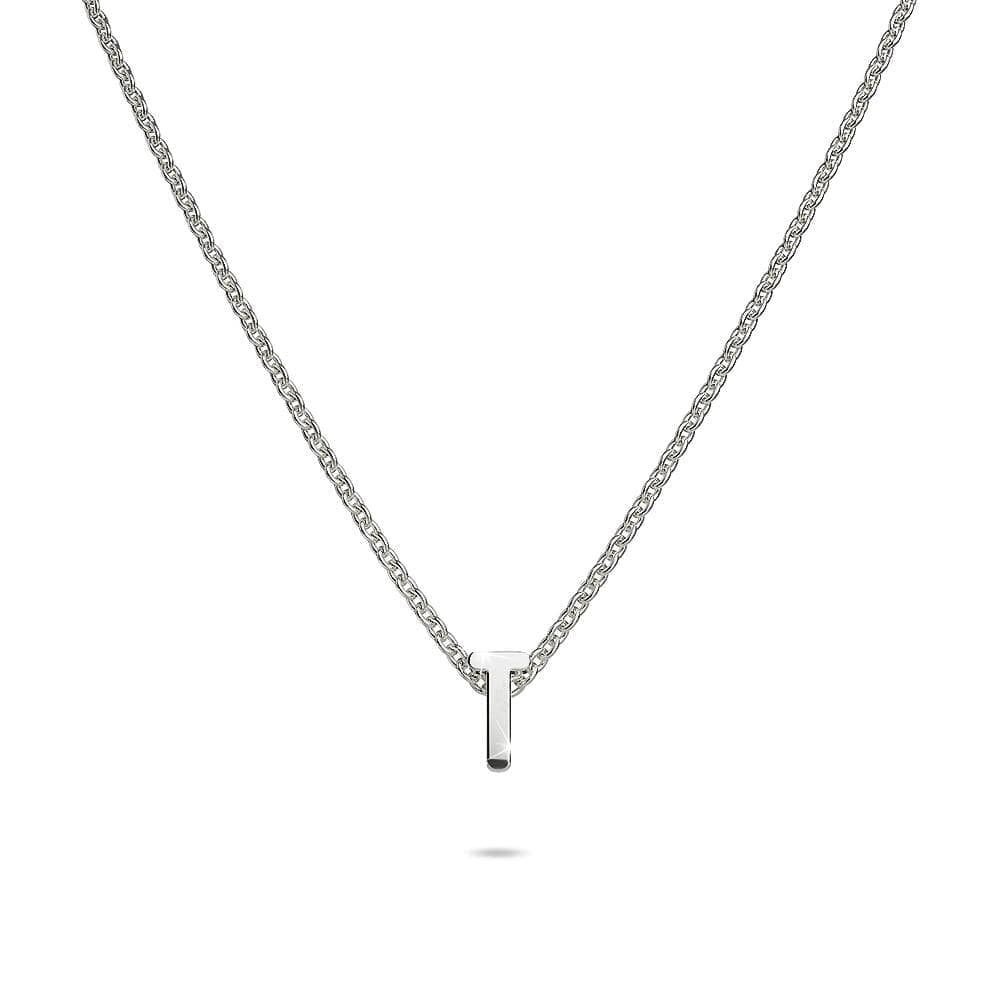 Solid 925 Sterling Silver Initial Alphabet Letter Necklace - 78