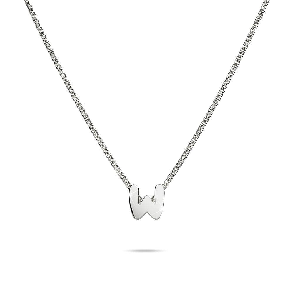 Solid 925 Sterling Silver Initial Alphabet Letter Necklace - 90