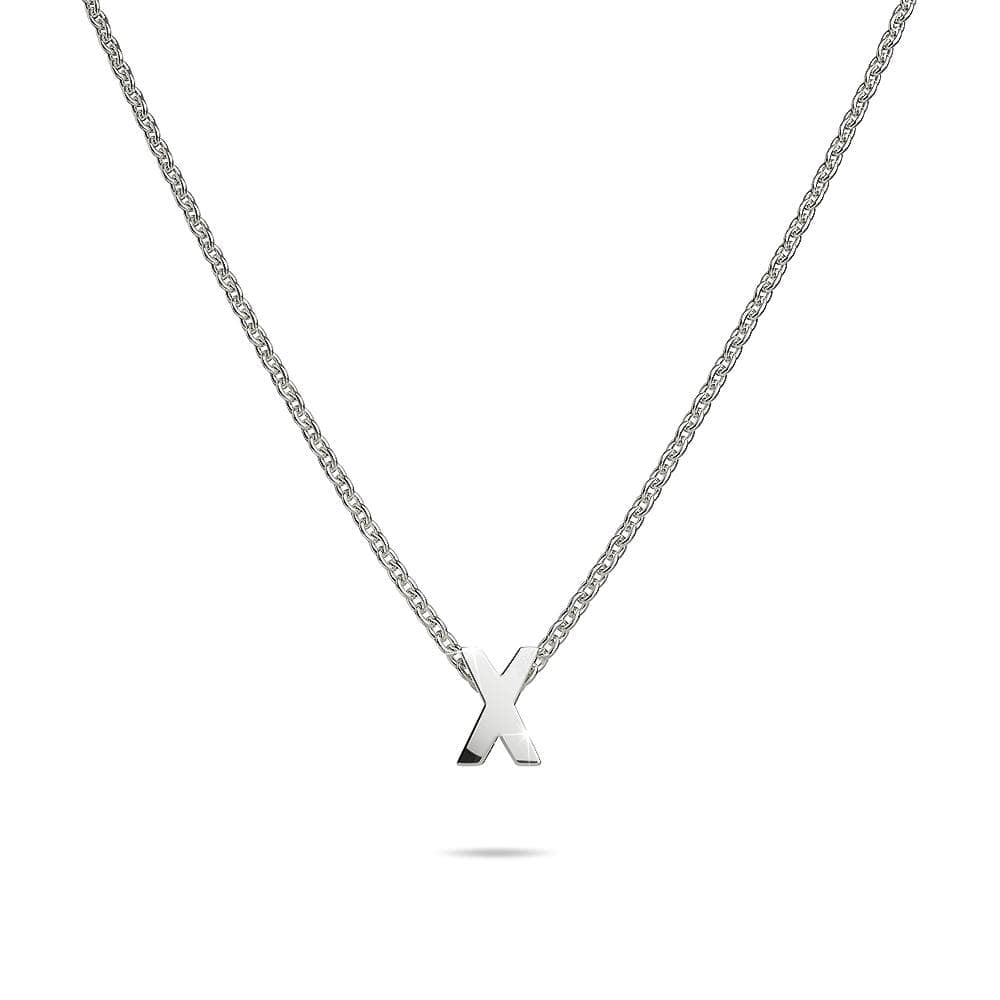 Solid 925 Sterling Silver Initial Alphabet Letter Necklace - 94