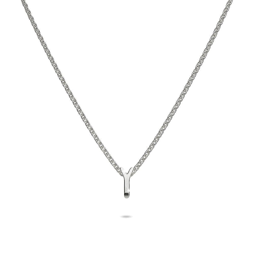 Solid 925 Sterling Silver Initial Alphabet Letter Necklace - 98