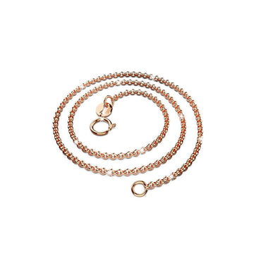 Solid 925 Sterling Silver Belcher Rolo Chain in Rose Gold Layered - Brilliant Co