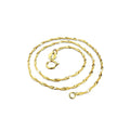 Solid 925 Sterling Silver Singapore Chain Necklace in Gold Layered - Brilliant Co