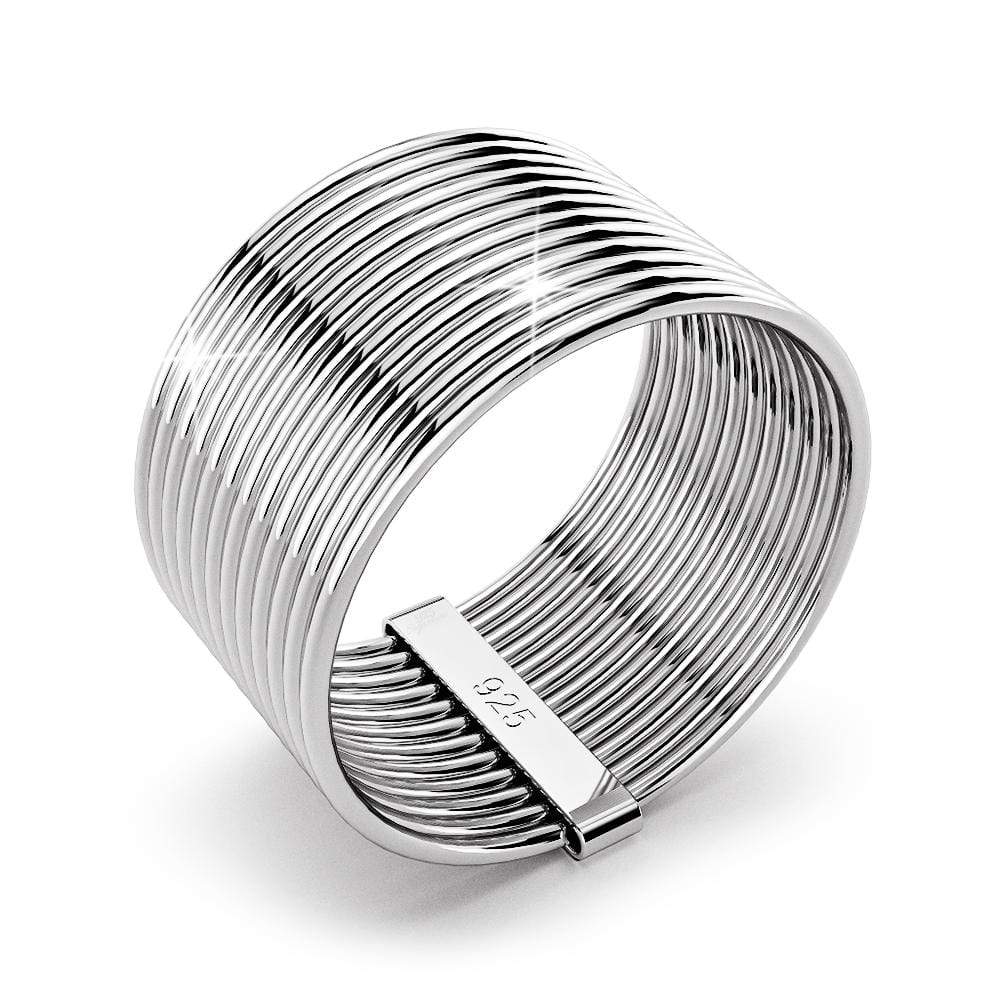 Solid 925 Sterling Silver Multi-band Wire Ring