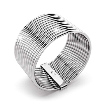 Solid 925 Sterling Silver Multi-band Wire Ring