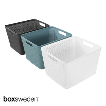 Boxsweden IVY WEAVE BASKET 3PC ASSORTED COLOUR