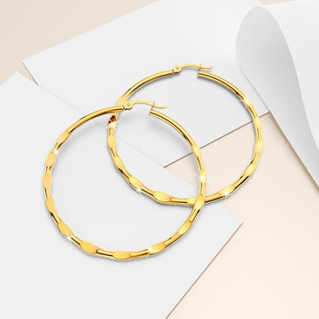Fem Hammered Hoop Earrings 50mm - Brilliant Co