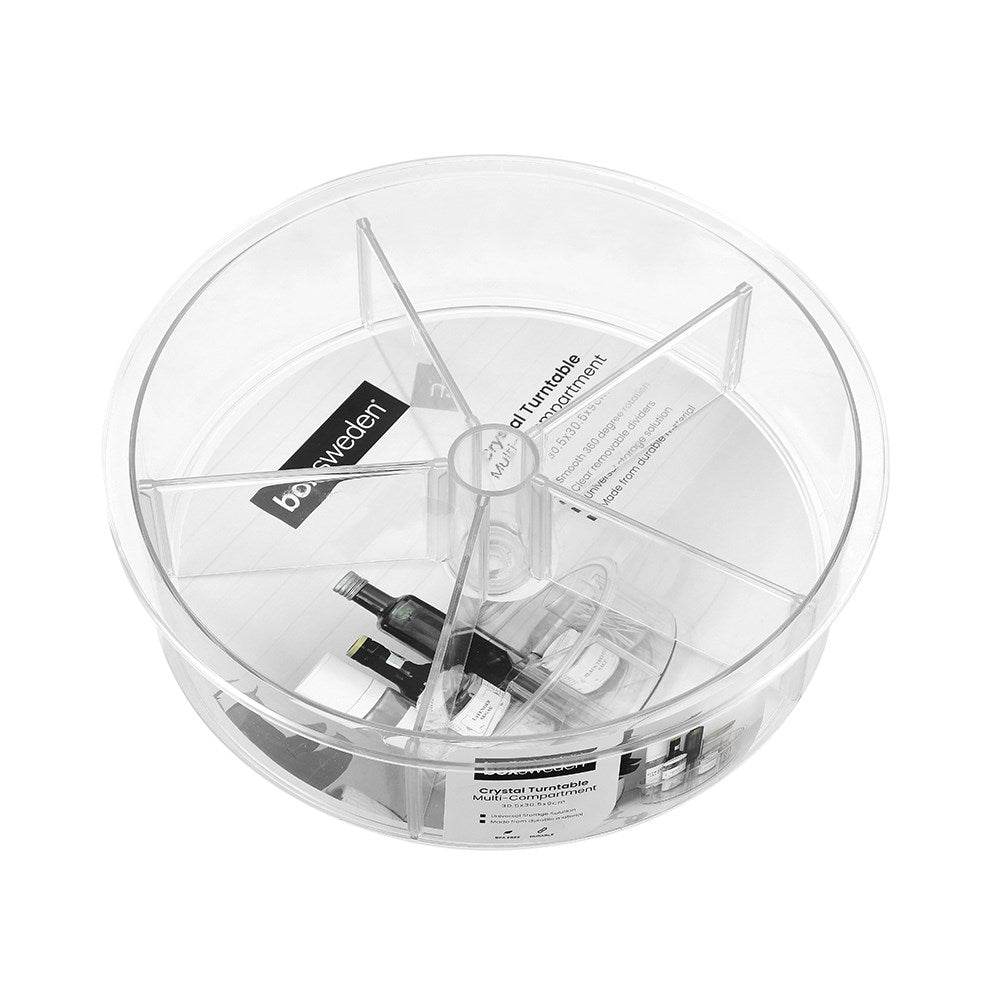 Boxsweden CRYSTAL LAZY SUSAN WITH DIVIDERS 30.5CM