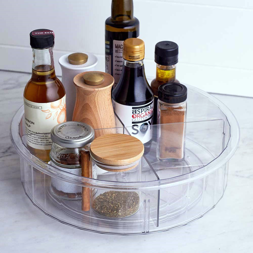 Boxsweden CRYSTAL LAZY SUSAN WITH DIVIDERS 30.5CM