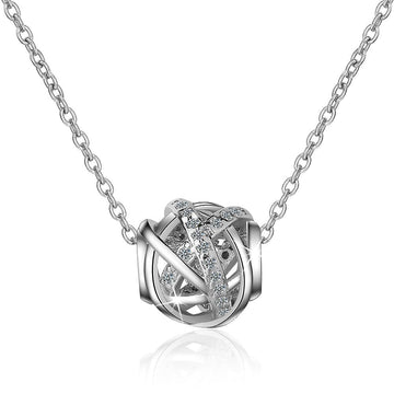 CZ Takraw Ball Charm Necklace - Brilliant Co