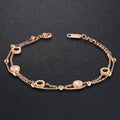 Inlaid Shell Charm Bracelet Rose Gold