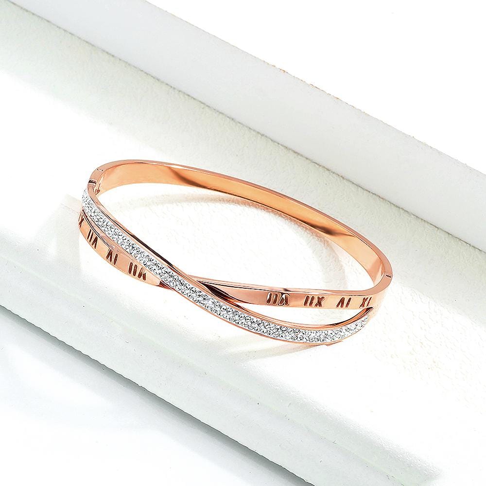 Rose gold clearance roman numeral bracelet