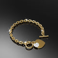 Diamond cut Belcher Chain T-lock Toggle Bracelet in Gold Layered Steel Jewellery