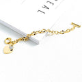 Diamond cut Belcher Chain T-lock Toggle Bracelet in Gold Layered Steel Jewellery