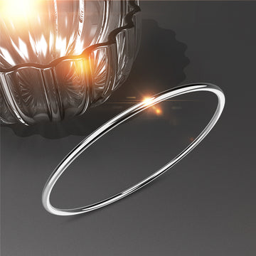 Solid Golf Bangle 2mm Rhodium Layered