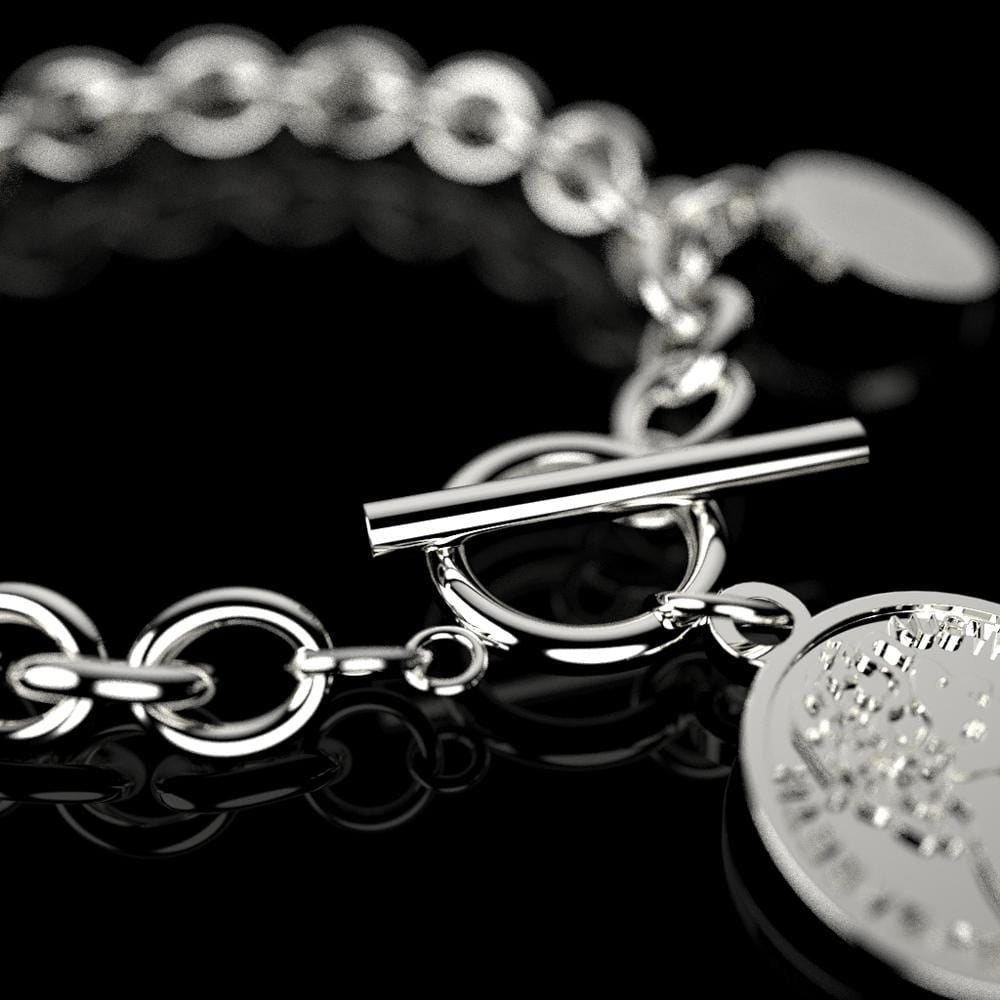 Aussie Coin White Gold Layered Bracelet