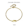 Bold Alphabet Letter Initial Charm Bracelet in Gold Tone