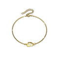 Bold Alphabet Letter Initial Charm Bracelet in Gold Tone