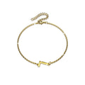Bold Alphabet Letter Initial Charm Bracelet in Gold Tone