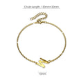 Bold Alphabet Letter Initial Charm Bracelet in Gold Tone