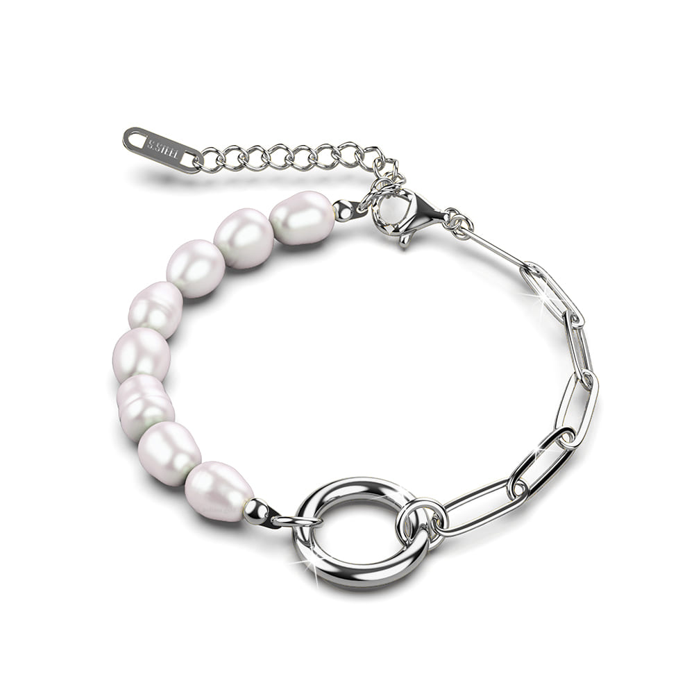 Tahlia Silver Freshwater Baroque Pearls Bracelet
