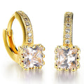 Huggie Earrings Princess Glamour Gold Clear - Brilliant Co