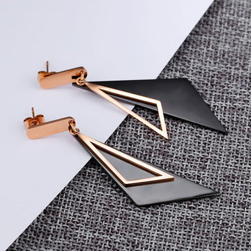 Modern Geometric Style Dangle Earrings Duo Scalene