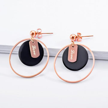 Geometric Love Loop Dangle Earrings