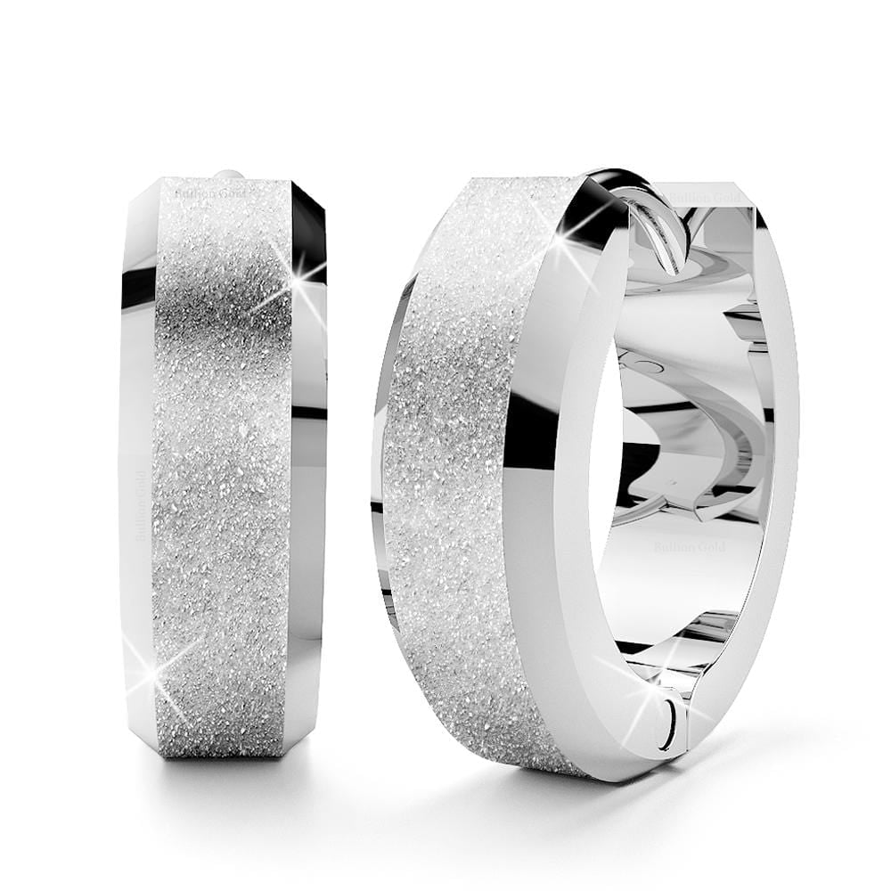 Glitter Textured Huggie Earrings 4mm - Brilliant Co