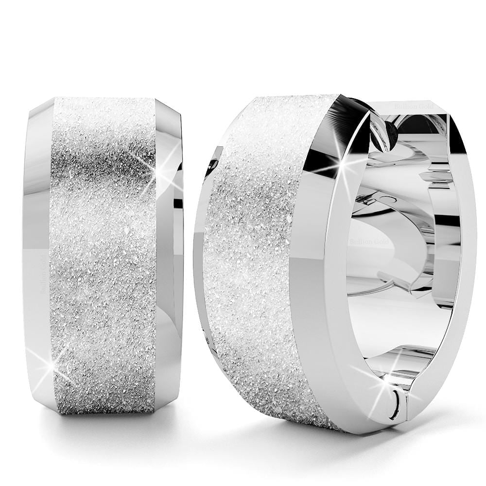 Glitter Textured Huggie Earrings 7mm - Brilliant Co
