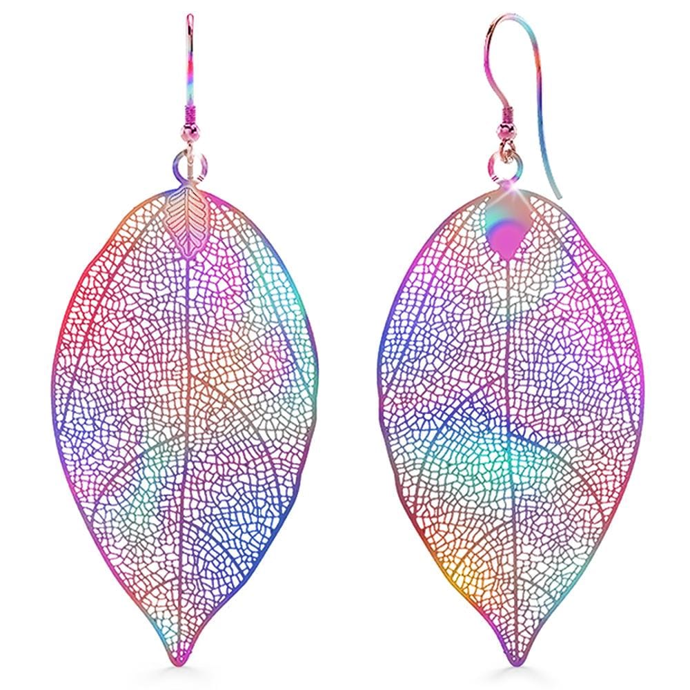 Laser Etched Earrings In Rainbow