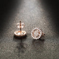 Shiny Created Diamonds Halo Rose Gold Layered Stud Earrings - Brilliant Co